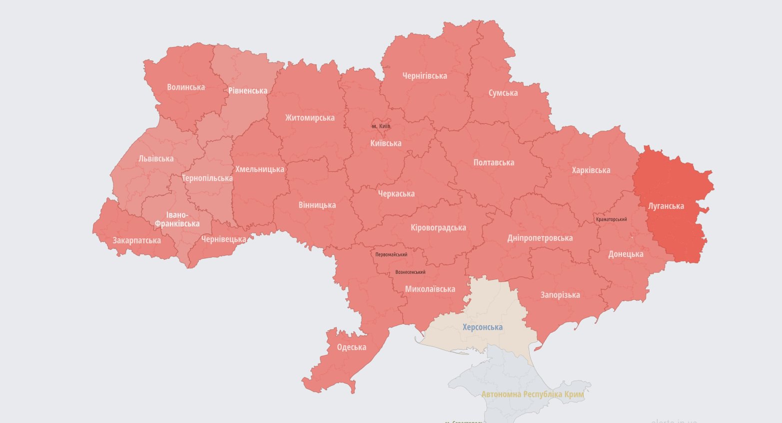 Карта воздушных тревог на украине онлайн в реальном времени